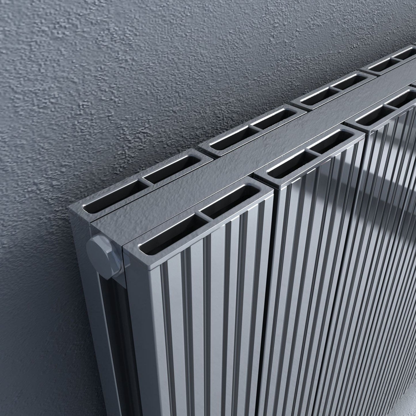 Carisa Monza Double Xl Radiateur en Aluminium Horizontal Design Moderne Anodisé Poli