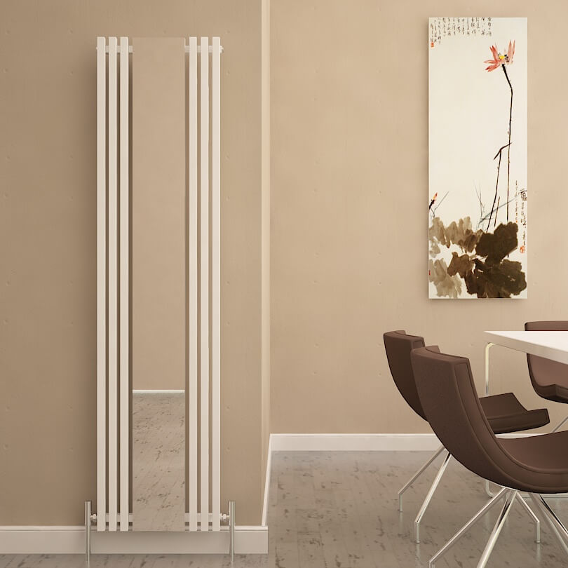 Carisa Sophia Mirror Radiateur en Aluminium Vertical Design Moderne Blanc