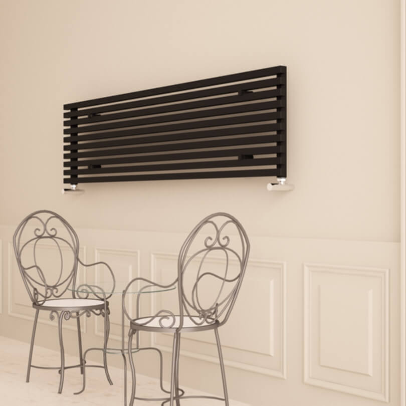 Carisa Sophia Xl Radiateur en Aluminium Horizontal Design Moderne Noir