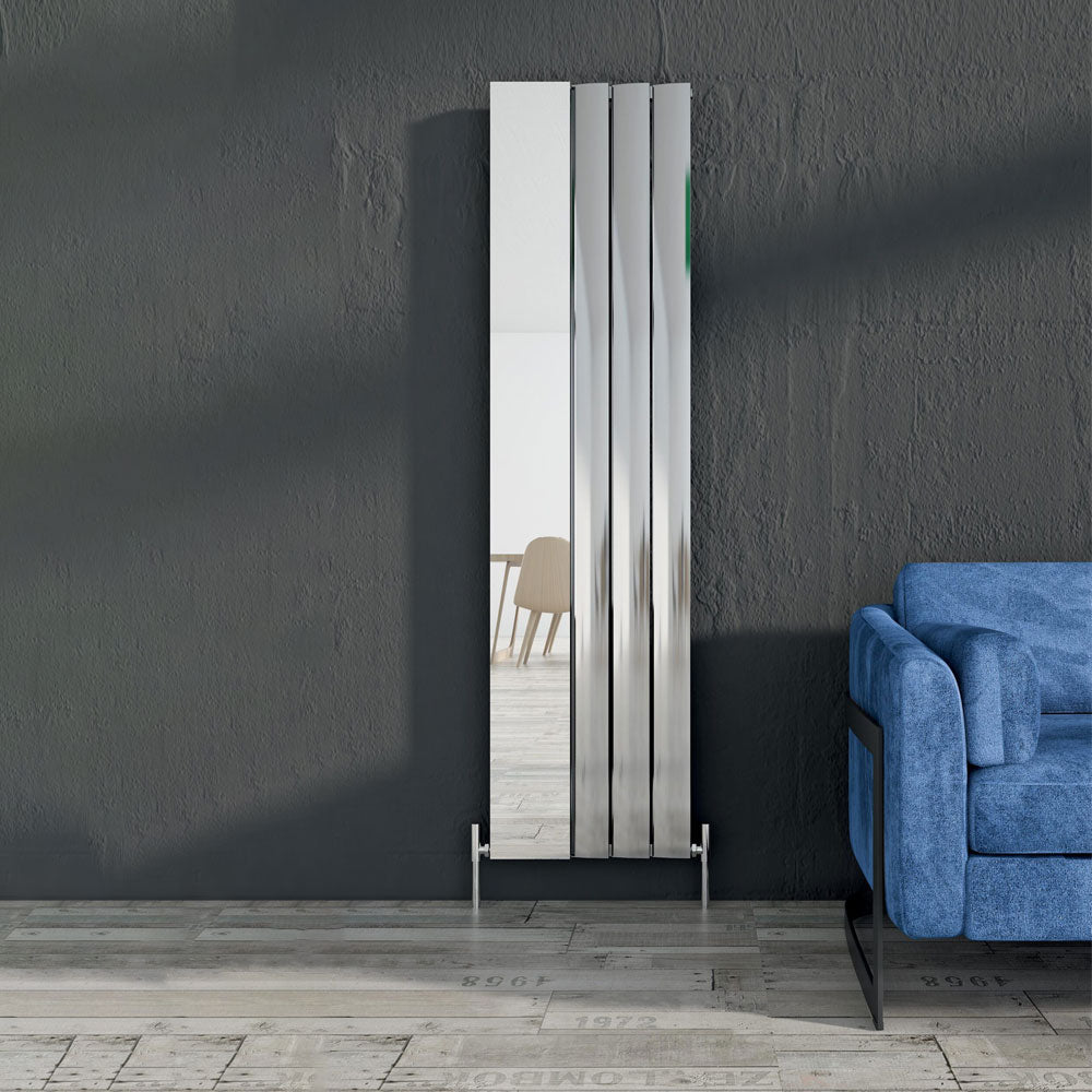 Carisa Step Mirror Radiateur en Aluminium Vertical Design Moderne Anodisé Poli