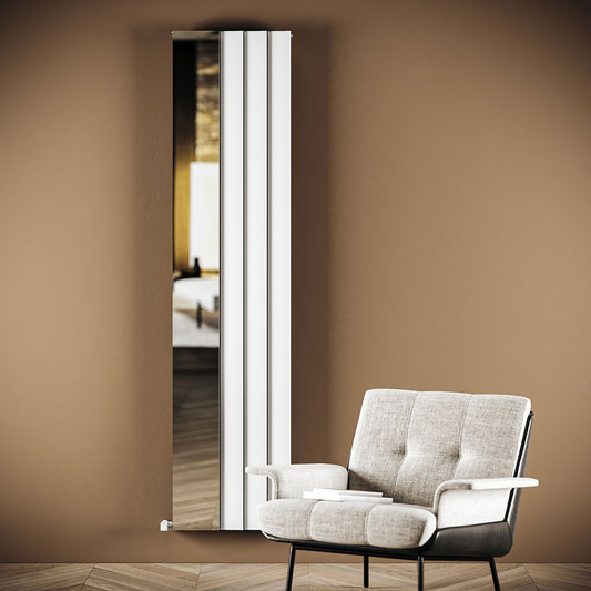 Carisa Step Mirror Radiateur en Aluminium Vertical Design Moderne Blanc