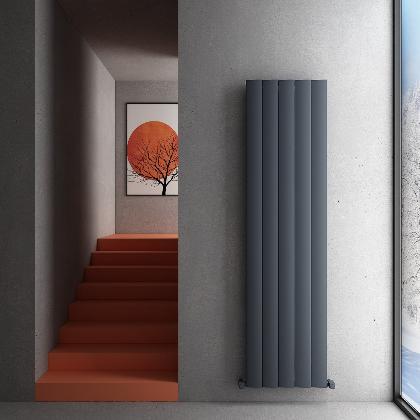 Carisa Step Radiateur en Aluminium Vertical Design Moderne Anthracite