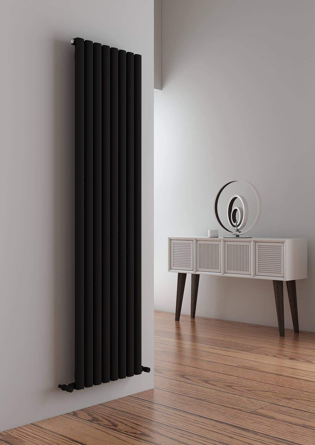 Carisa Tallis Radiateur en Aluminium Vertical Design Moderne Noir