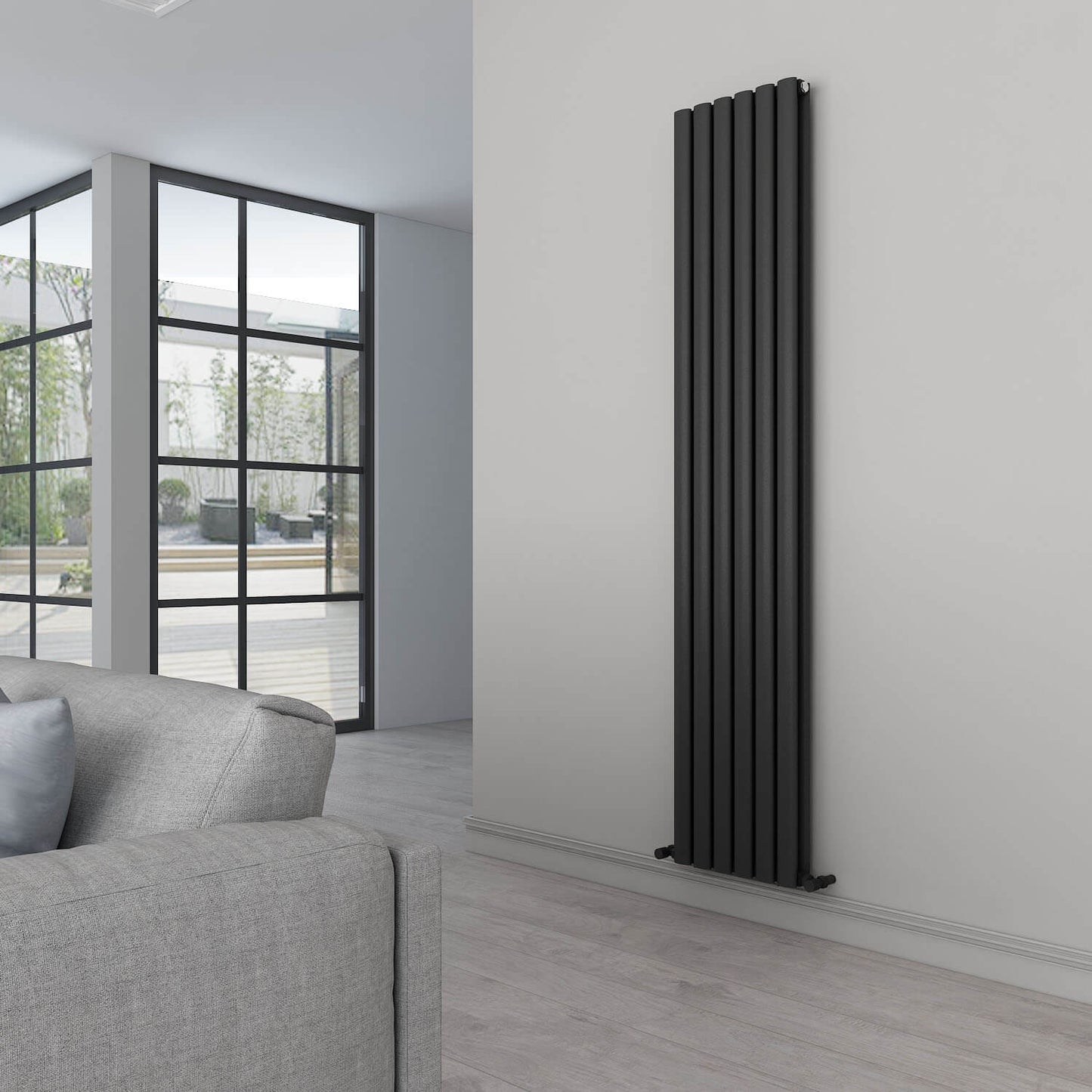 Carisa Tallis Radiateur en Aluminium Vertical Design Moderne Noir