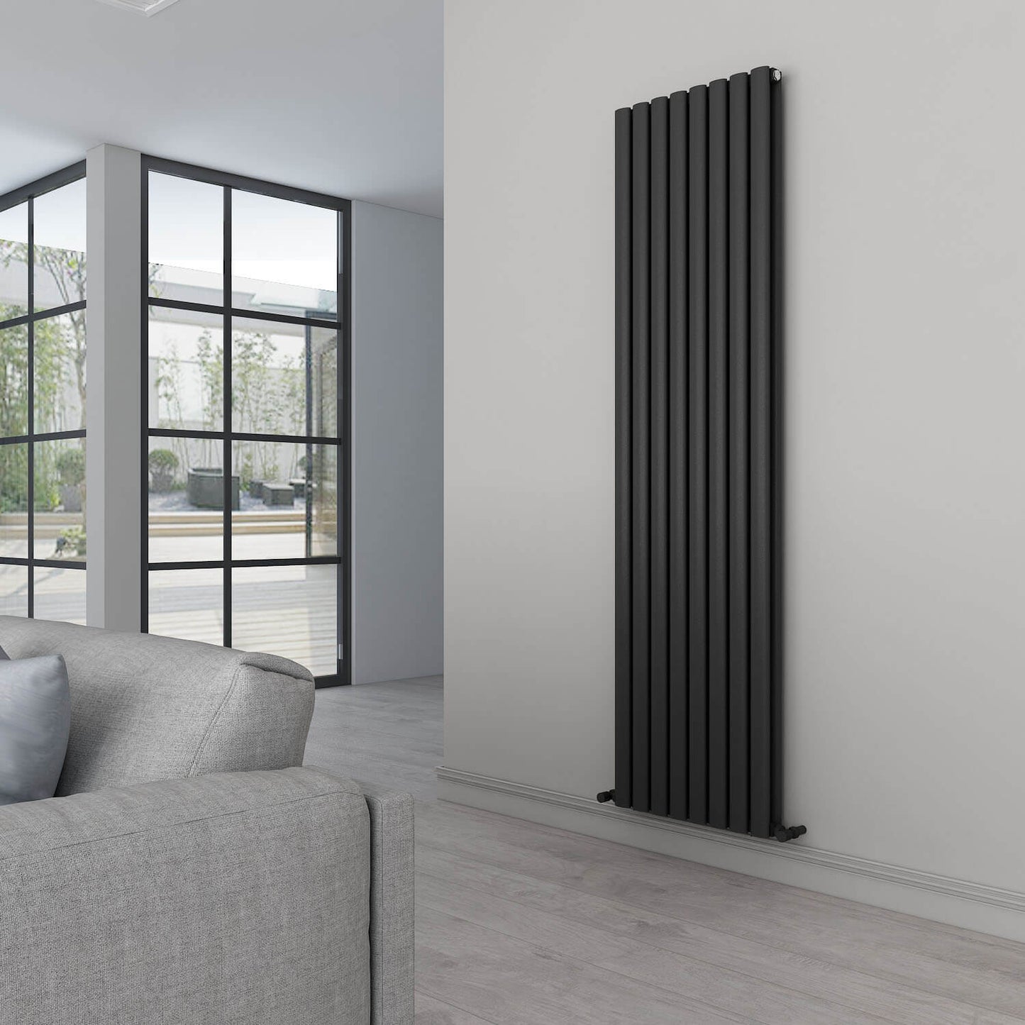 Carisa Tallis Radiateur en Aluminium Vertical Design Moderne Noir