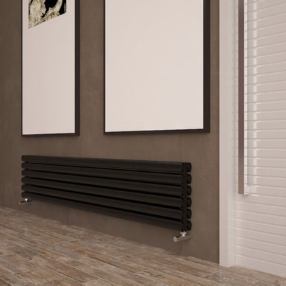 Carisa Tallis Double Xl Radiateur en Aluminium Horizontal Design Moderne Noir