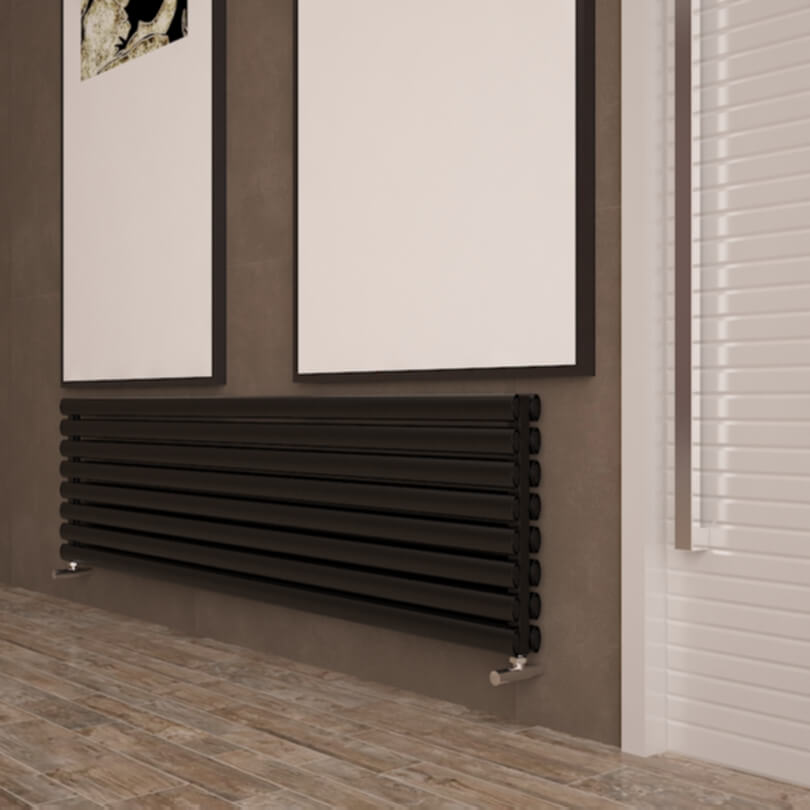 Carisa Tallis Double Xl Radiateur en Aluminium Horizontal Design Moderne Noir