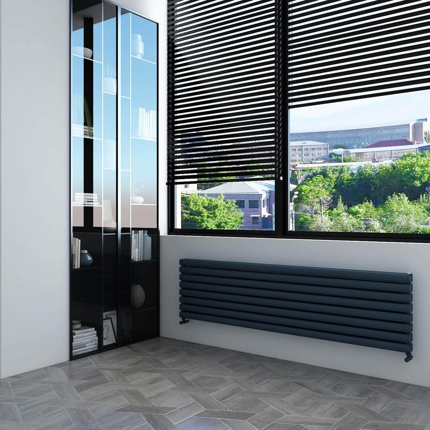 Carisa Tallis Xl Radiateur en Aluminium Horizontal Design Moderne Anthracite