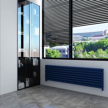 Carisa Tallis Double Xl Radiateur en Aluminium Horizontal Design Moderne Bleu Marine