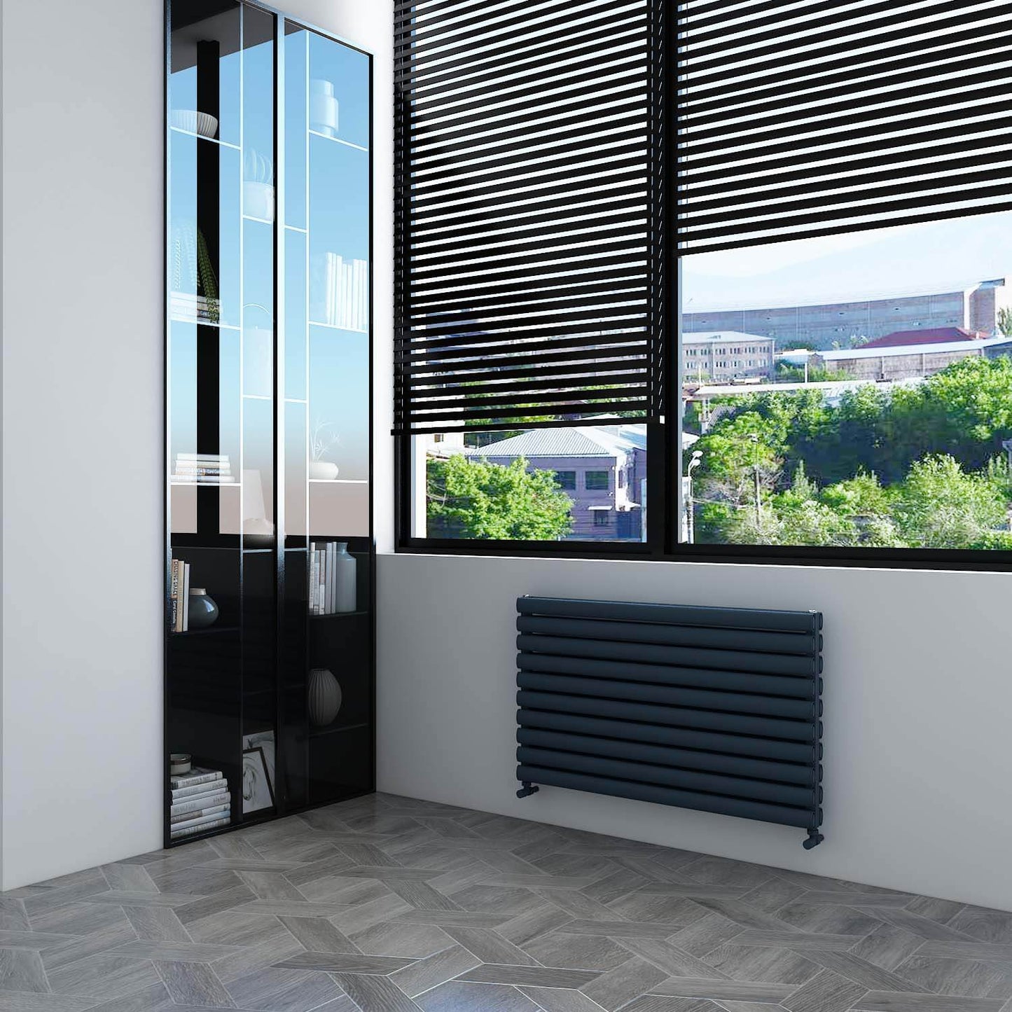 Carisa Tallis Xl Radiateur en Aluminium Horizontal Design Moderne Anthracite