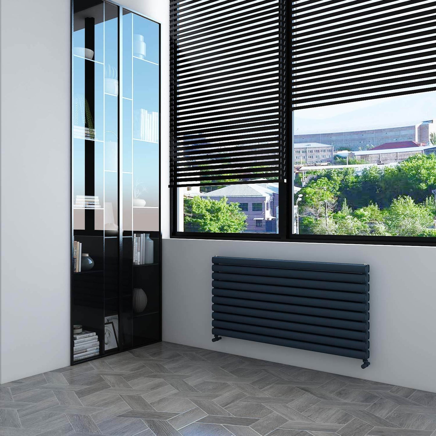 Carisa Tallis Xl Radiateur en Aluminium Horizontal Design Moderne Anthracite