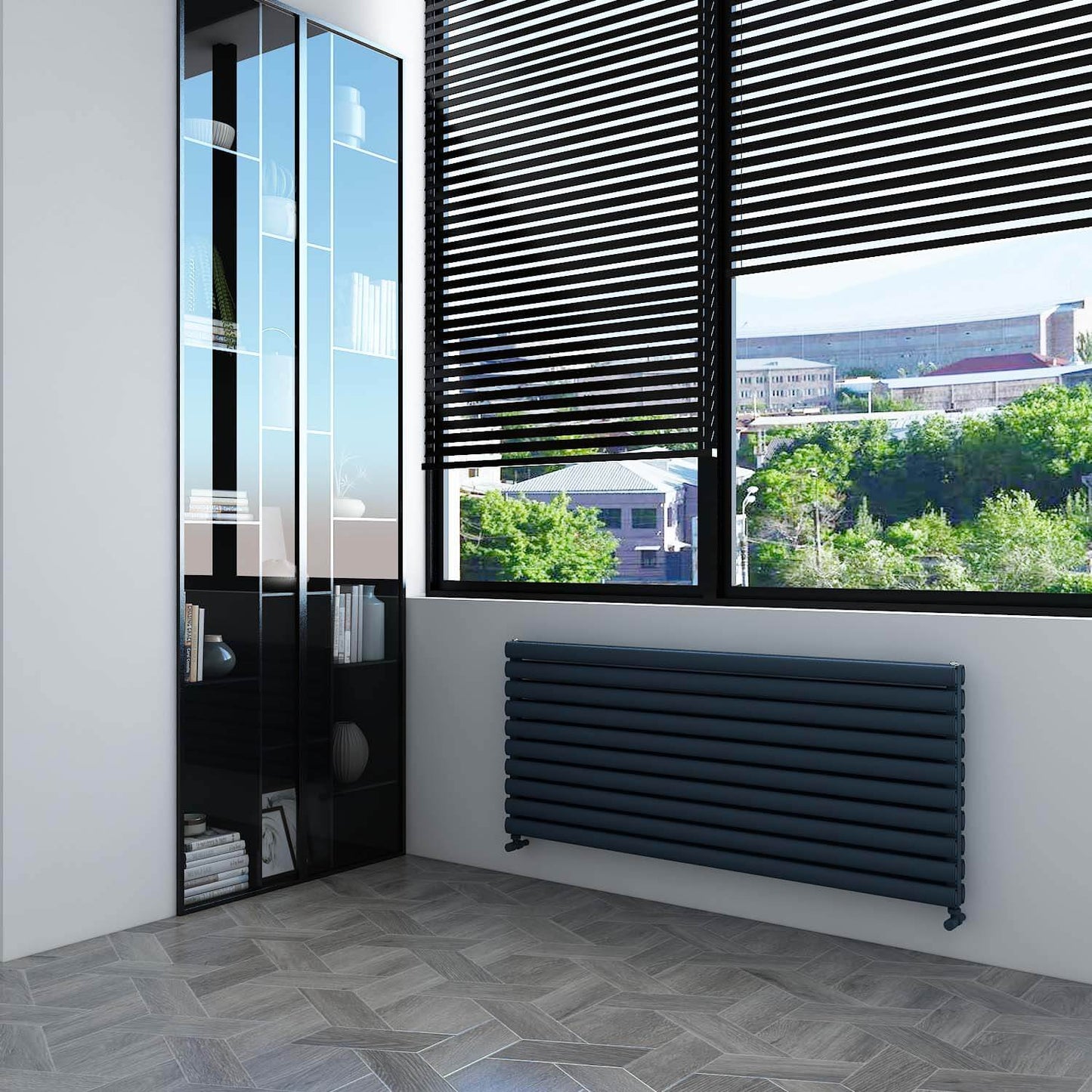 Carisa Tallis Xl Radiateur en Aluminium Horizontal Design Moderne Anthracite