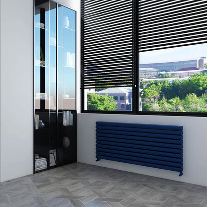 Carisa Tallis Double Xl Radiateur en Aluminium Horizontal Design Moderne Bleu Marine