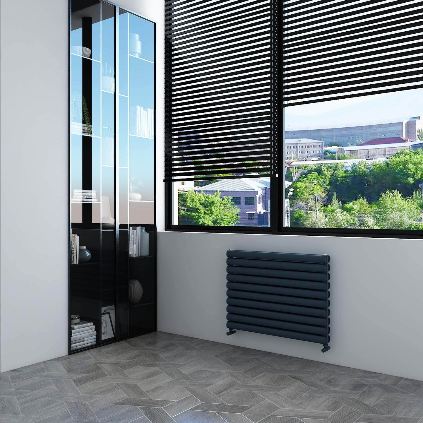 Carisa Tallis Xl Radiateur en Aluminium Horizontal Design Moderne Anthracite