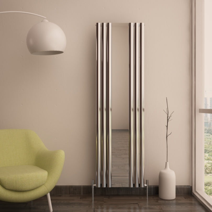 Carisa Tallis Mirror Radiateur en Aluminium Vertical Design Moderne Anodisé Poli