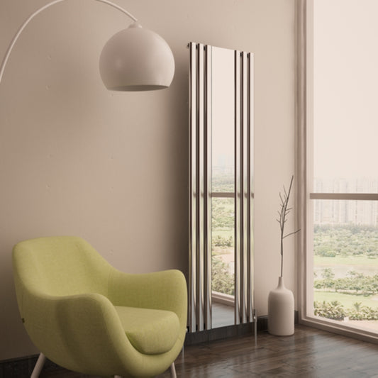 Carisa Tallis Mirror Radiateur en Aluminium Vertical Design Moderne Anodisé Poli