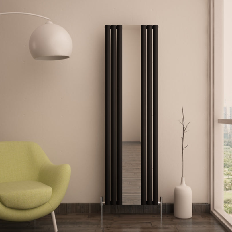 Carisa Tallis Mirror Radiateur en Aluminium Vertical Design Moderne Noir