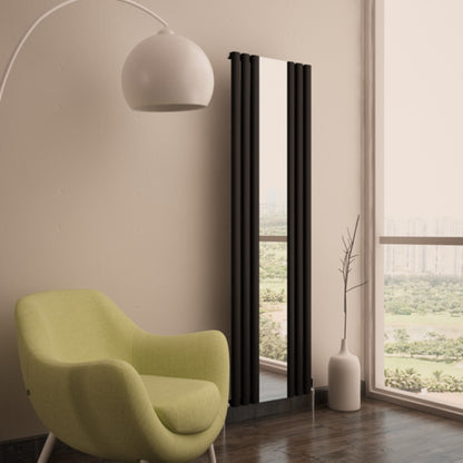 Carisa Tallis Mirror Radiateur en Aluminium Vertical Design Moderne Noir