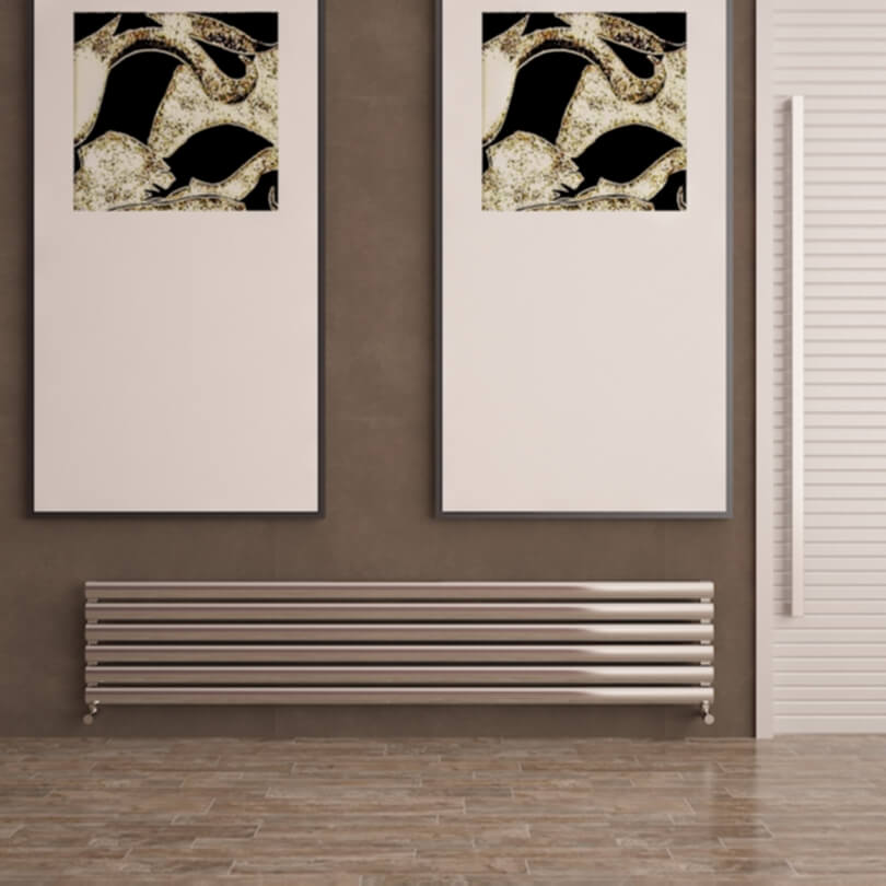 Carisa Tallis Xl Radiateur en Aluminium Horizontal Design Moderne Anodisé Poli