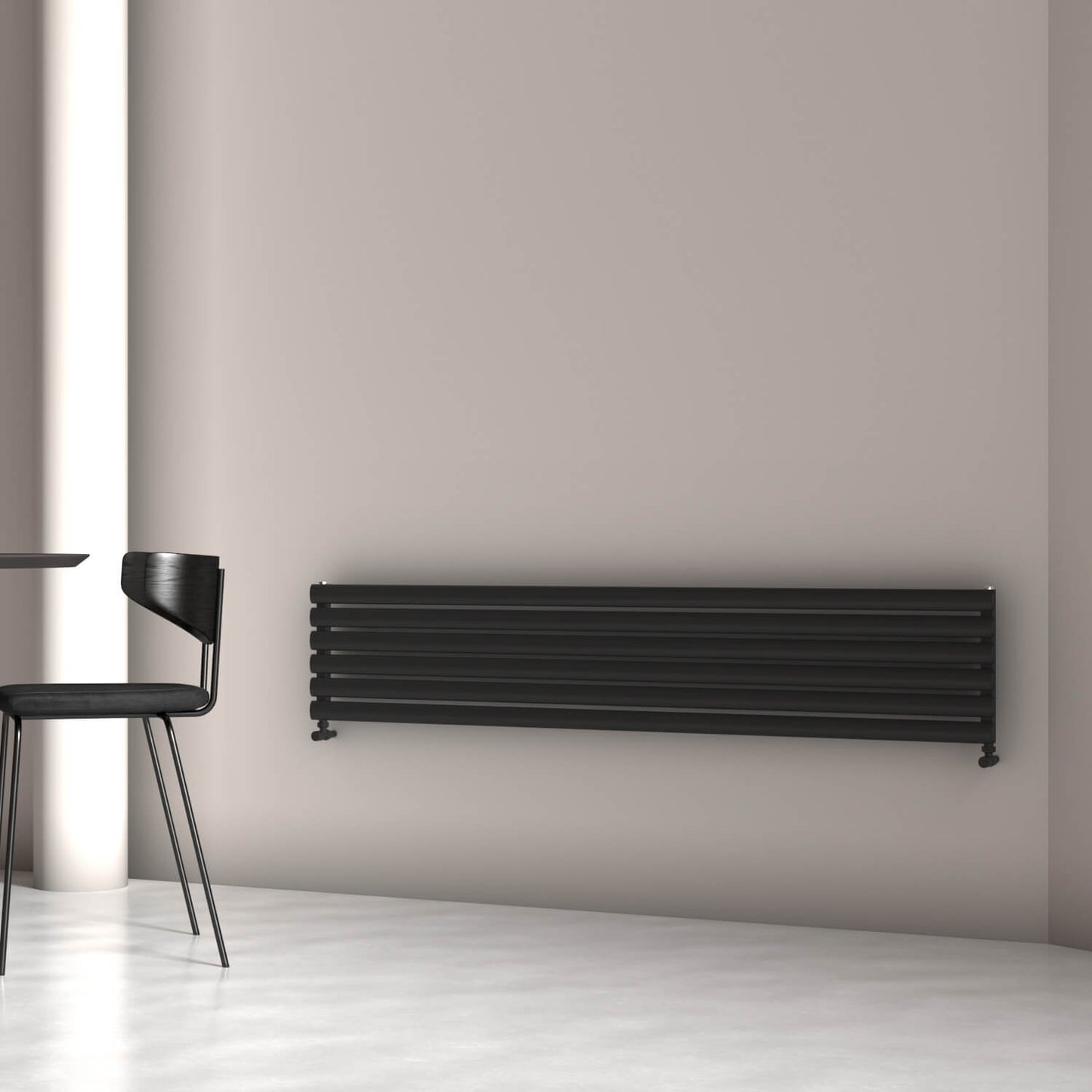 Carisa Tallis Double Xl Radiateur en Aluminium Horizontal Design Moderne Noir