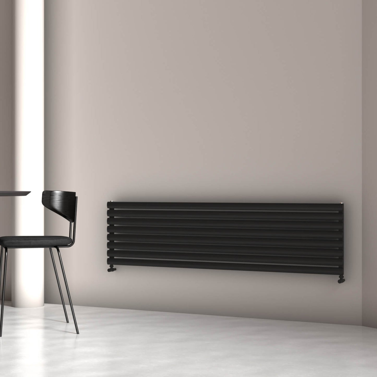 Carisa Tallis Double Xl Radiateur en Aluminium Horizontal Design Moderne Noir