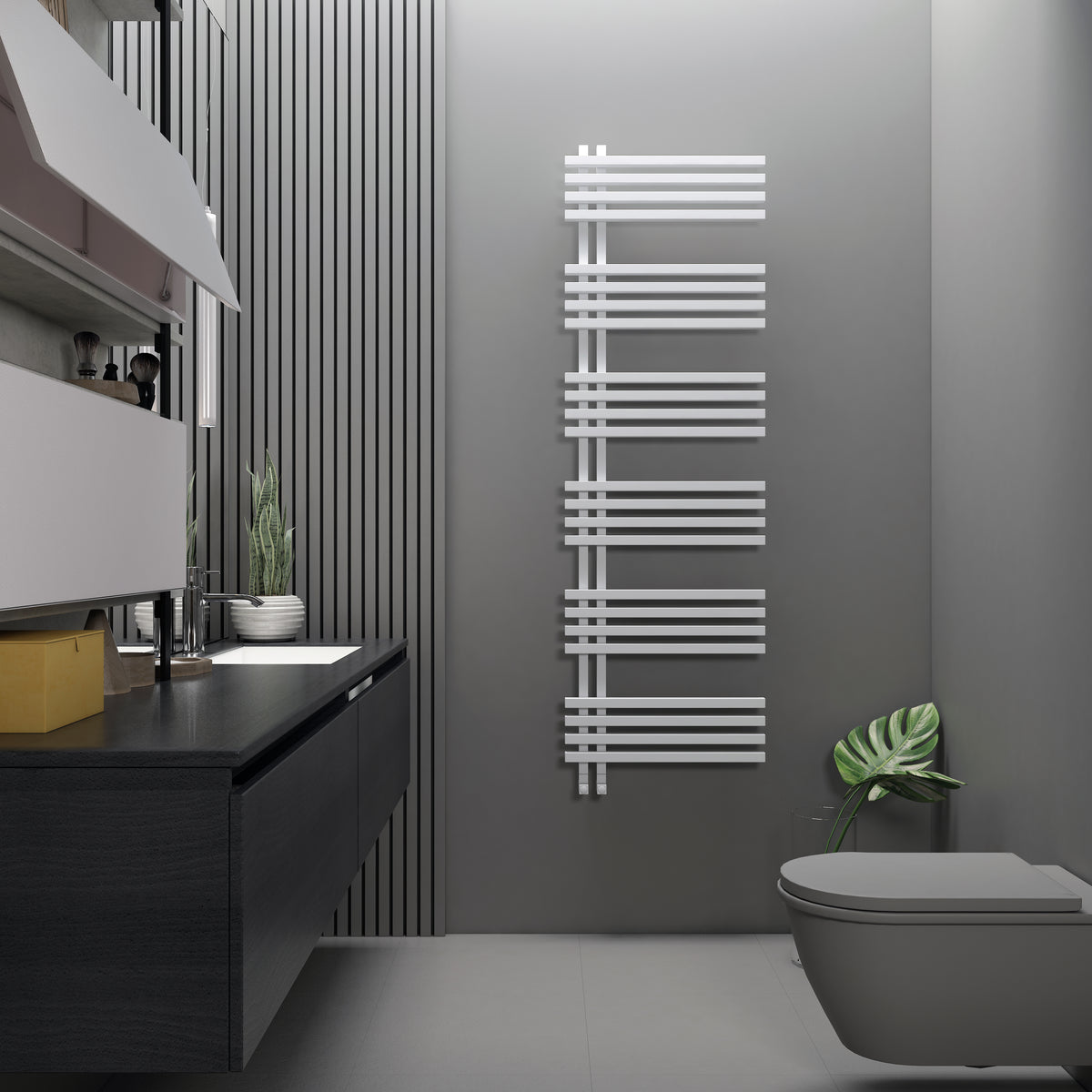 Carisa Terra Sèche-Serviettes en Aluminium Design Moderne Blanc