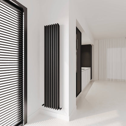 Carisa Tubulous Radiateur en Aluminium Vertical Design Moderne Noir