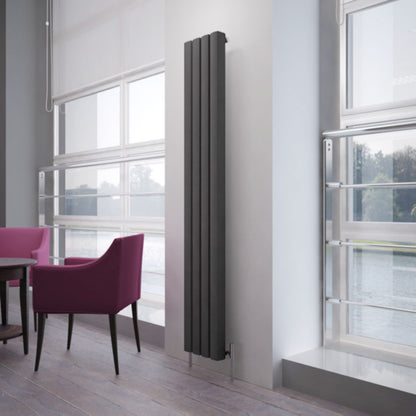 Carisa Vesta Radiateur en Aluminium Vertical Design Moderne Gris foncé