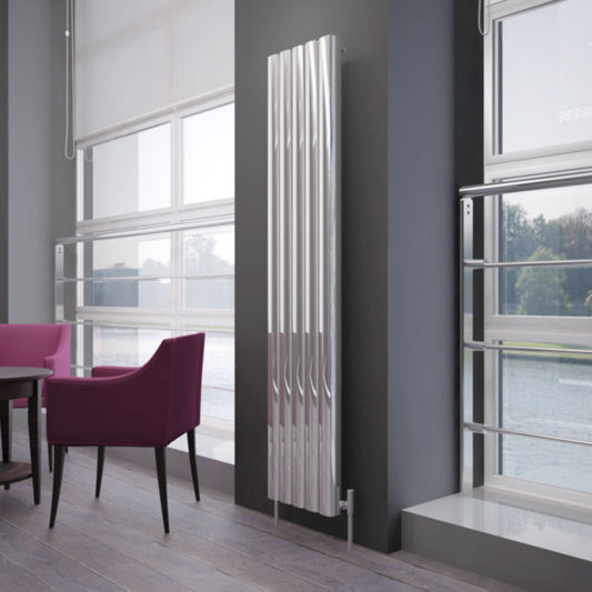 Carisa Vesta Radiateur en Aluminium Vertical Design Moderne Anodisé Poli