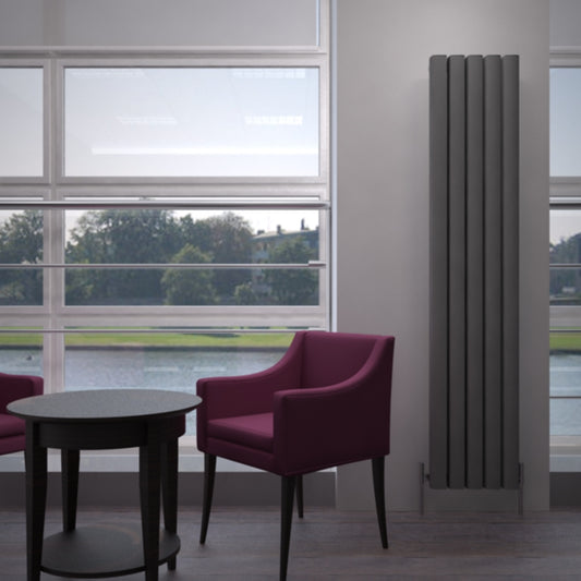 Carisa Vesta Radiateur en Aluminium Vertical Design Moderne Gris foncé