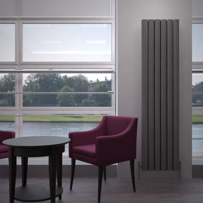 Carisa Vesta Radiateur en Aluminium Vertical Design Moderne Gris foncé