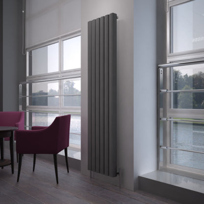 Carisa Vesta Radiateur en Aluminium Vertical Design Moderne Gris foncé