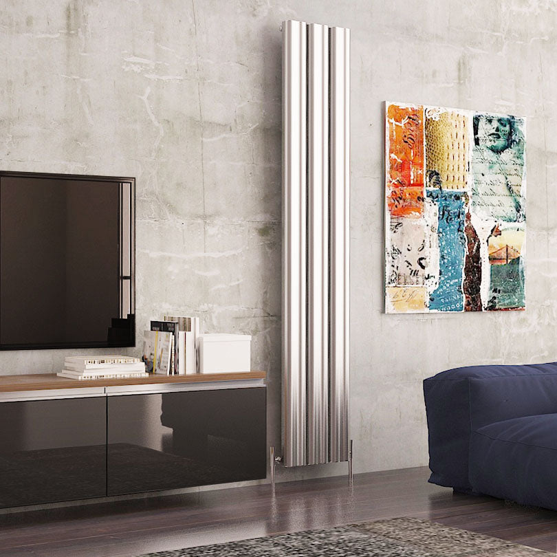 Carisa Wave Radiateur en Aluminium Vertical Design Moderne Anodisé Poli