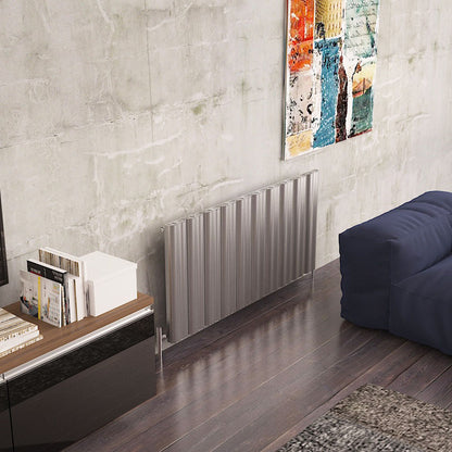 Carisa Wave Radiateur en Aluminium Horizontal Design Moderne Anodisé Poli