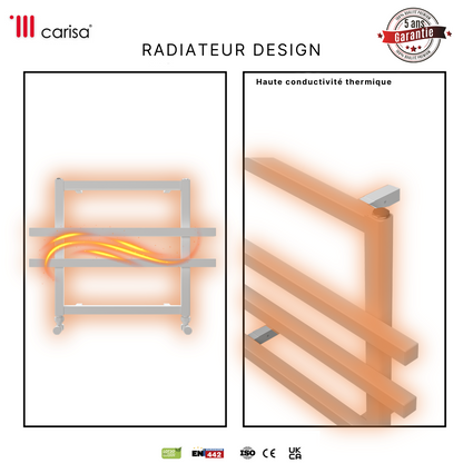 Carisa Ajax Sèche-Serviettes en Aluminium Design Moderne Anodisé Poli