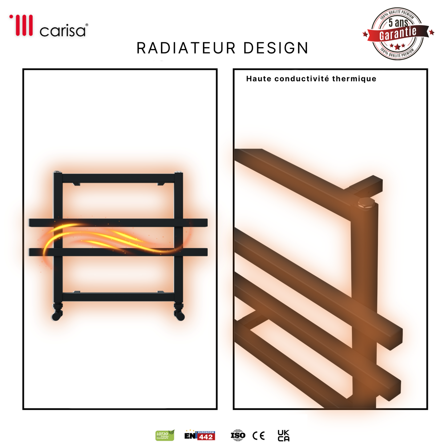 Carisa Ajax Sèche-Serviettes en Aluminium Design Moderne Anthracite