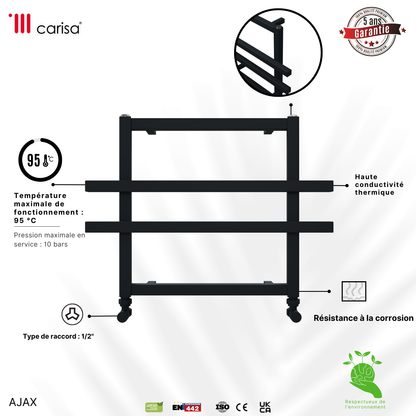 Carisa Ajax Sèche-Serviettes en Aluminium Design Moderne Anthracite