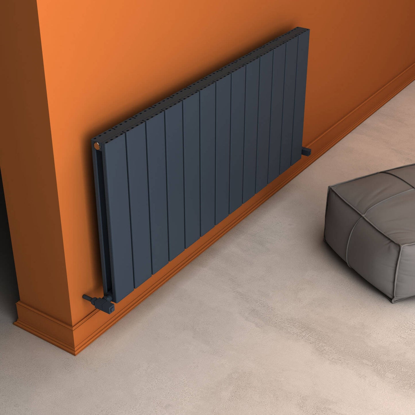 Carisa Angers Radiateur en Aluminium Horizontal Design Moderne Anthracite