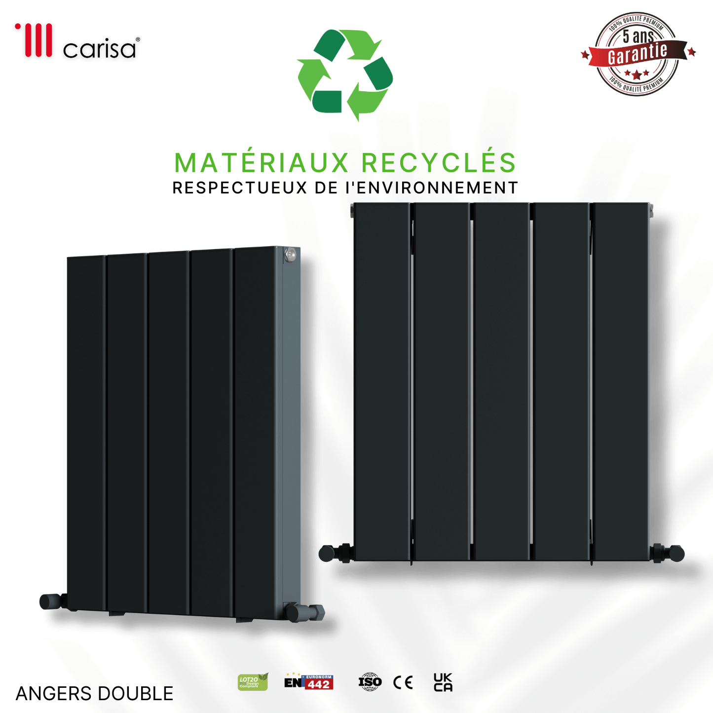 Carisa Angers Radiateur en Aluminium Horizontal Design Moderne Anthracite