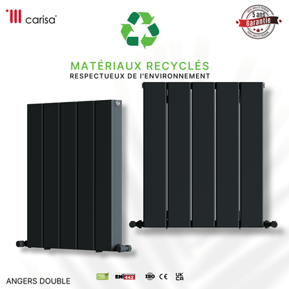 Carisa Angers Radiateur en Aluminium Horizontal Design Moderne Anthracite