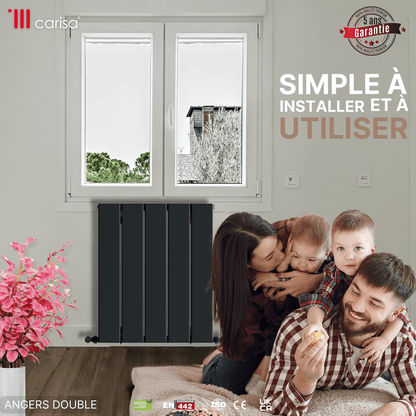 Carisa Angers Radiateur en Aluminium Horizontal Design Moderne Anthracite
