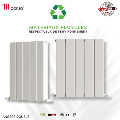 Carisa Angers Radiateur en Aluminium Horizontal Design Moderne Blanc