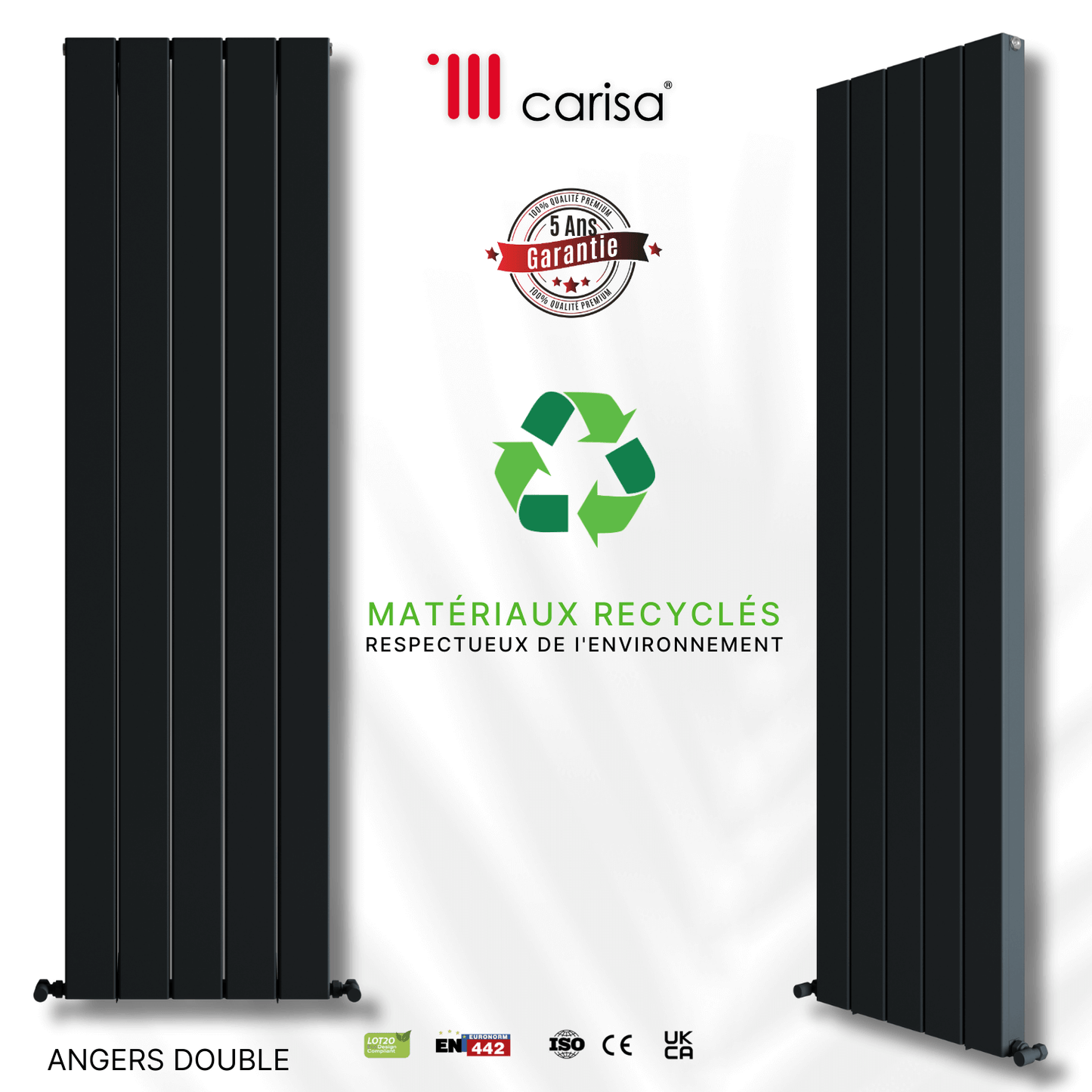 Carisa Angers Radiateur en Aluminium Vertical Design Moderne Anthracite