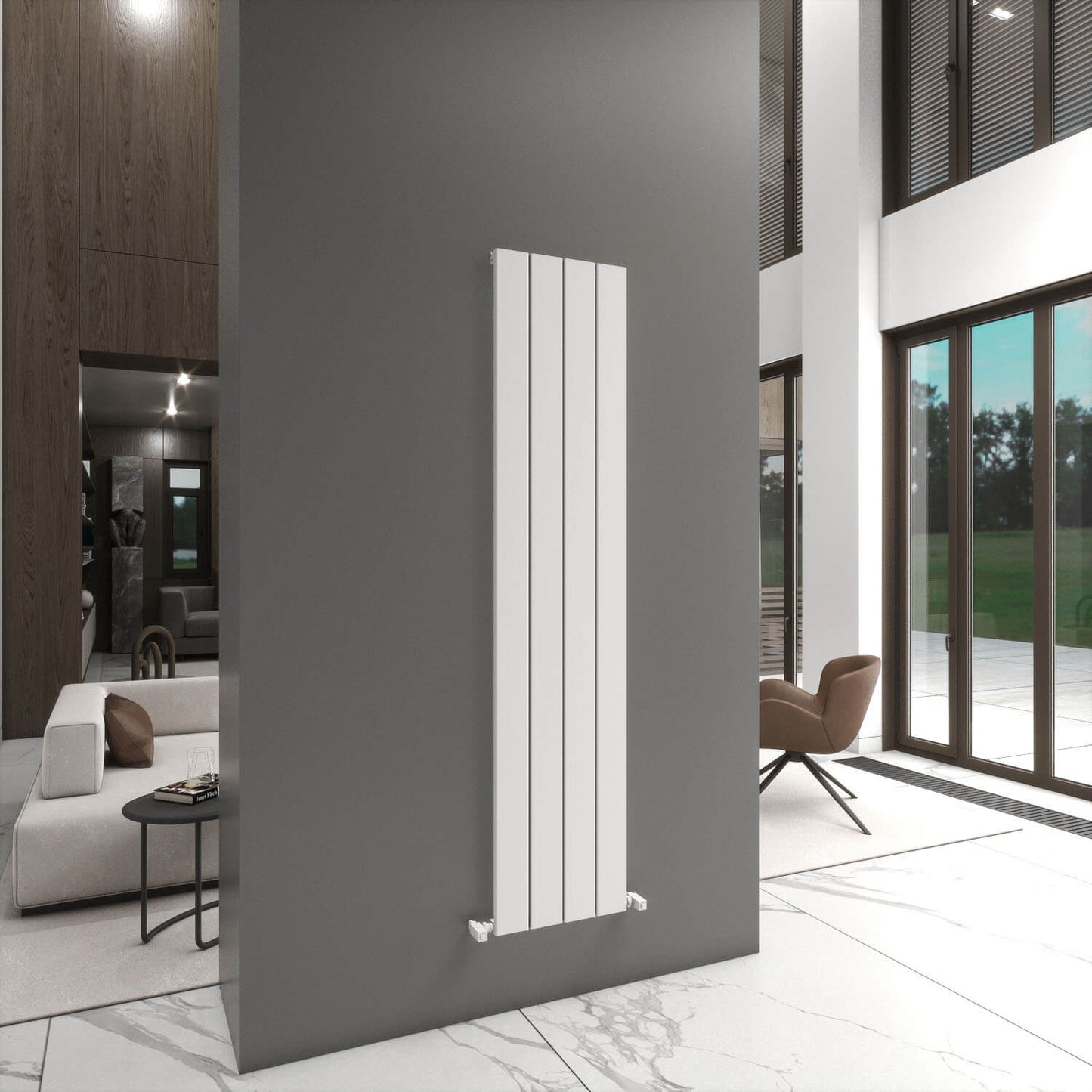 Carisa Angers Radiateur en Aluminium Vertical Design Moderne Blanc