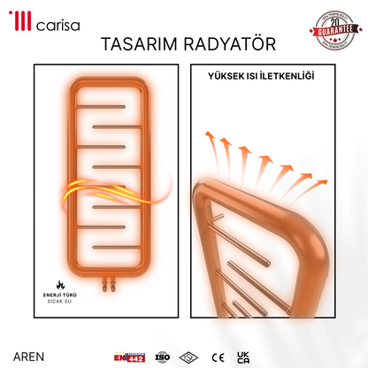 Carisa Aren Sèche-Serviettes en Acier Inoxydable Design Moderne Miroir Polisaj