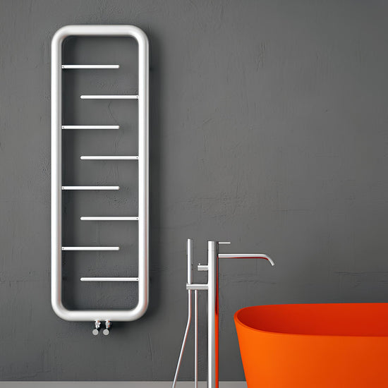 Carisa Aren Sèche-Serviettes en Acier Inoxydable Design Moderne Satiné Poli