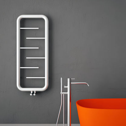 Carisa Aren Sèche-Serviettes en Acier Inoxydable Design Moderne Satiné Poli