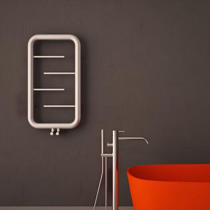 Carisa Aren Sèche-Serviettes en Acier Inoxydable Design Moderne Satiné Poli