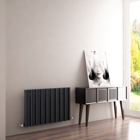 Carisa Barkod Radiateur en Acier Horizontal Design Moderne Noir