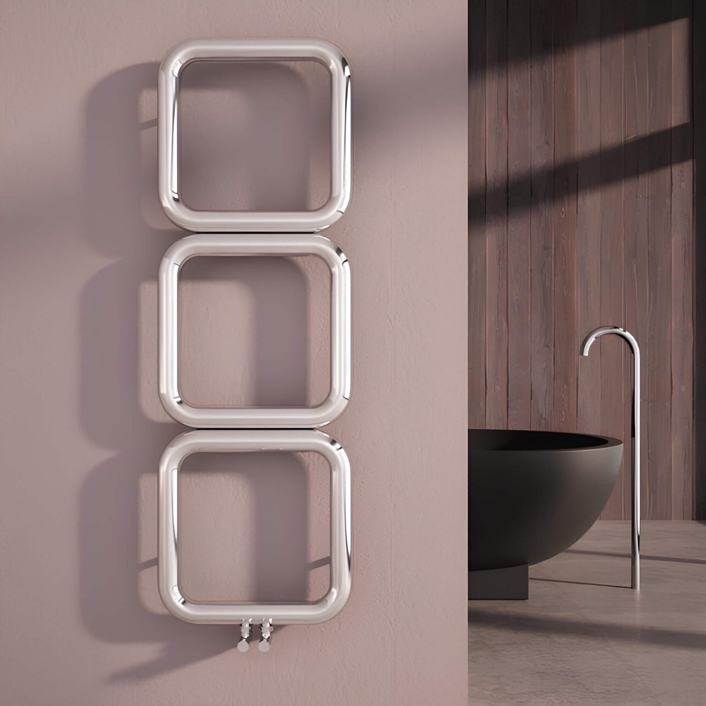 Carisa Baro Sèche-Serviettes en Acier Inoxydable Design Moderne Miroir Poli